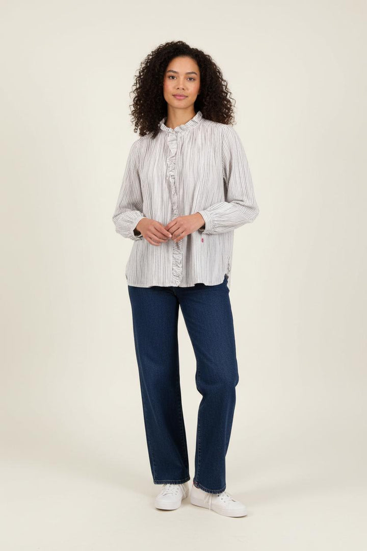 Blouse Blanche et Grise - Taille M/38 de la marque Léon & Harper | PARAD93167 - Vendu par Paradigme - Image 1