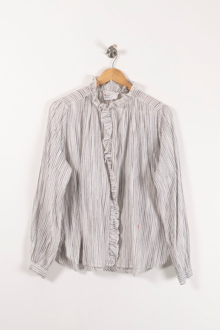 Blouse Blanche et Grise - Taille M/38 de la marque Léon & Harper | PARAD93167 - Vendu par Paradigme - Image 2