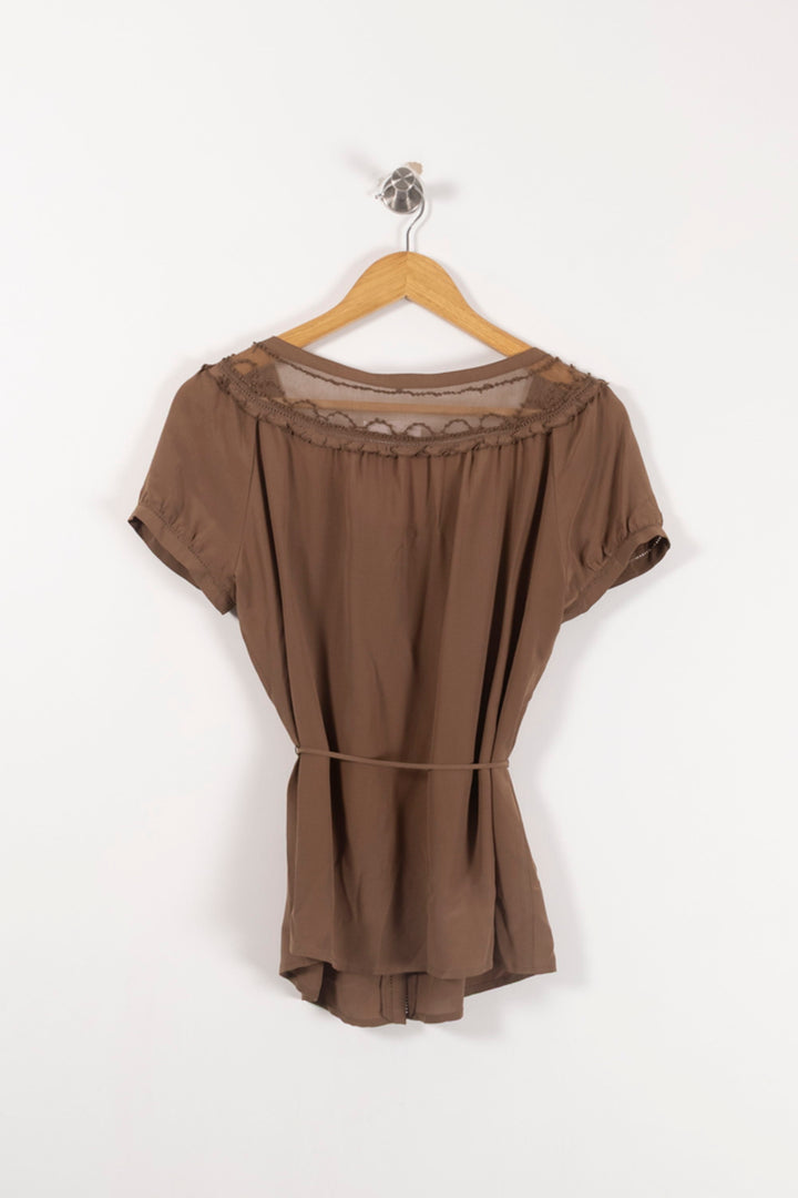 Blouse Marron - Taille M/38 de la marque Gerard Darel | PARAD93168 - Vendu par Paradigme - Image 4