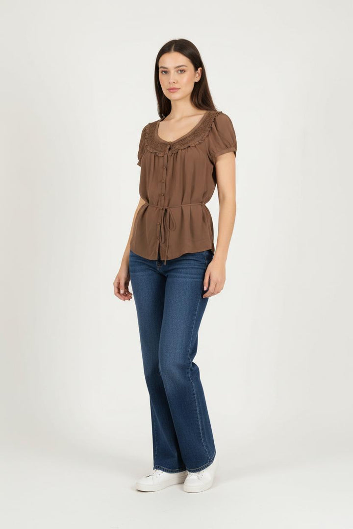 Blouse Marron - Taille M/38 de la marque Gerard Darel | PARAD93168 - Vendu par Paradigme - Image 1