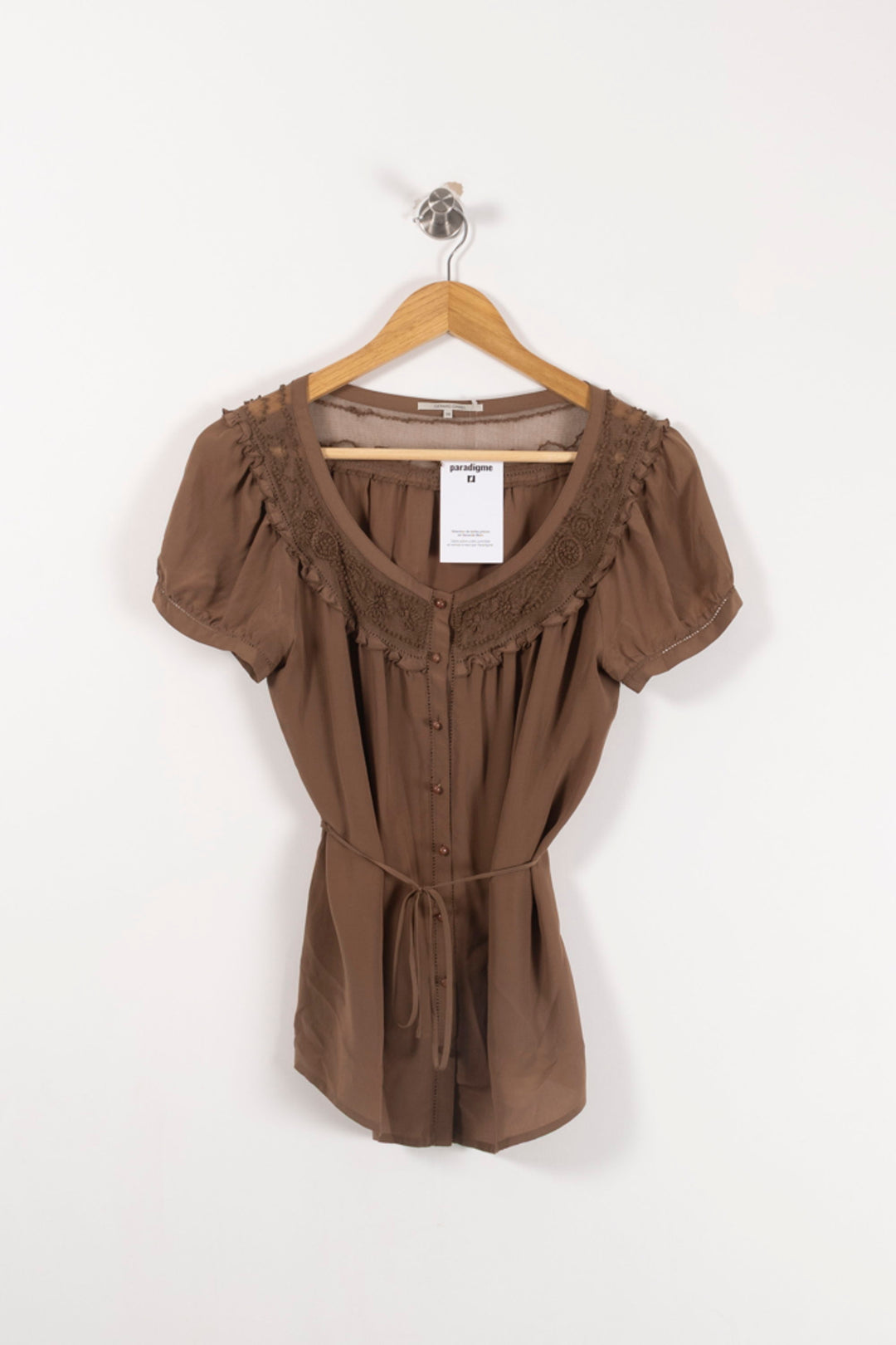 Blouse Marron - Taille M/38 de la marque Gerard Darel | PARAD93168 - Vendu par Paradigme - Image 2