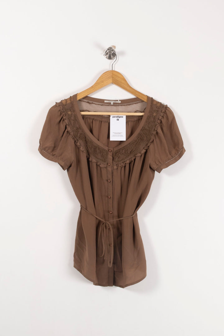 Blouse Marron - Taille M/38 de la marque Gerard Darel | PARAD93168 - Vendu par Paradigme - Image 2