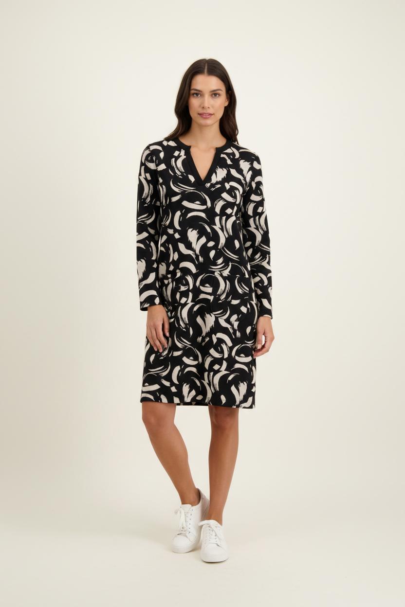 Robe Noire et Beige - Taille XL/42 de la marque La Fée Maraboutée | PARAD93177 - Vendu par Paradigme - Image 1