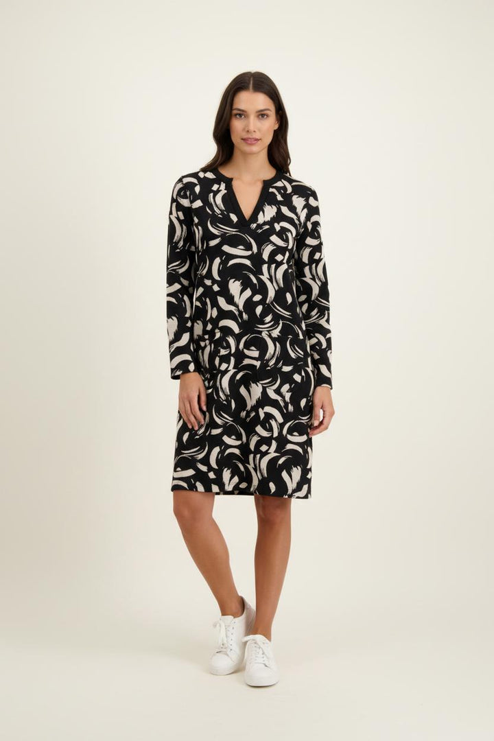 Robe Noire et Beige - Taille XL/42 de la marque La Fée Maraboutée | PARAD93177 - Vendu par Paradigme - Image 1