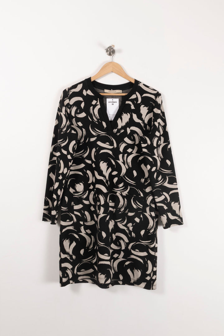 Robe Noire et Beige - Taille XL/42 de la marque La Fée Maraboutée | PARAD93177 - Vendu par Paradigme - Image 2