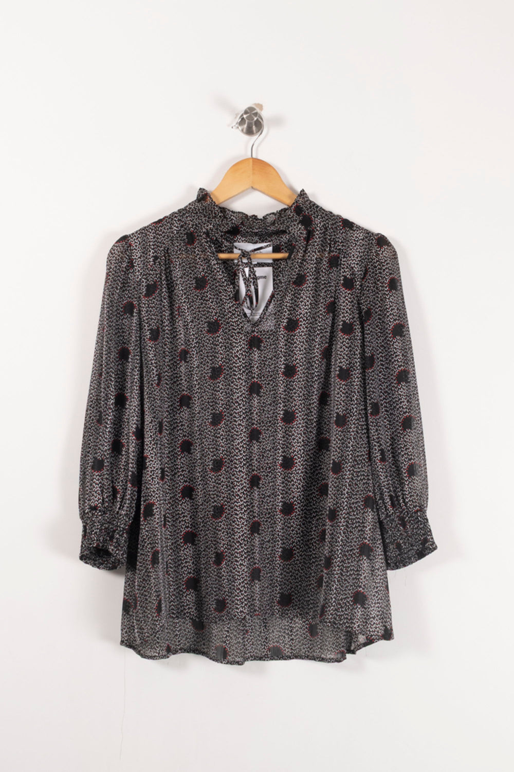 Blouse Grise et Noire - Taille M/38 de la marque ba&sh | PARAD93185 - Vendu par Paradigme - Image 2