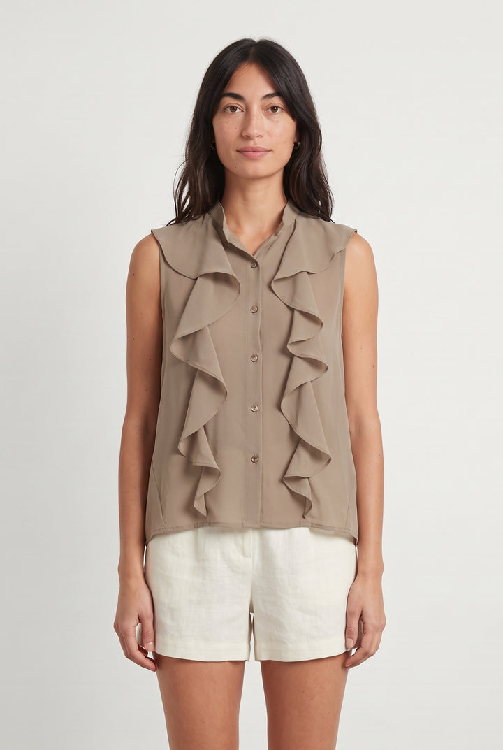 Blouse Sans Manches Beige - Taille S/36 de la marque Imperial | PARAD93194 - Vendu par Paradigme - Image 1