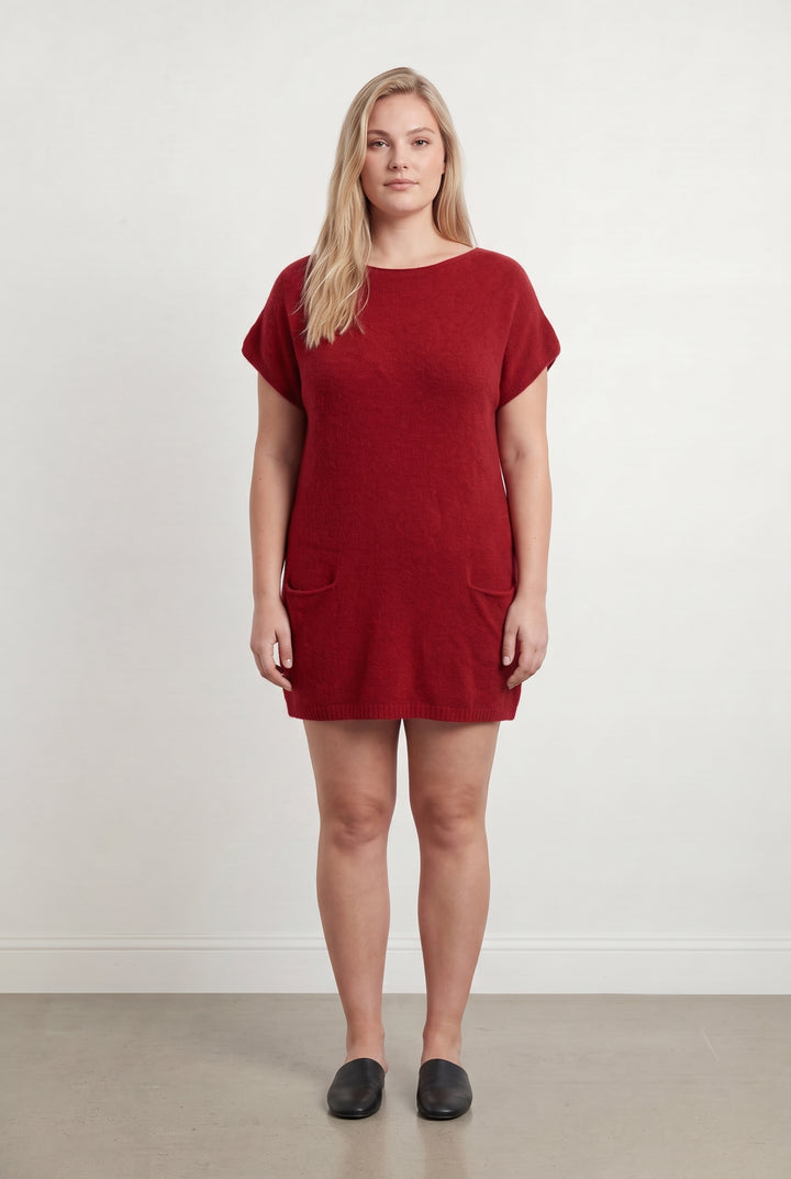 Robe Pull Rouge - Taille XXL/44 de la marque La Fée Maraboutée | PARAD93224 - Vendu par Paradigme - Image 1