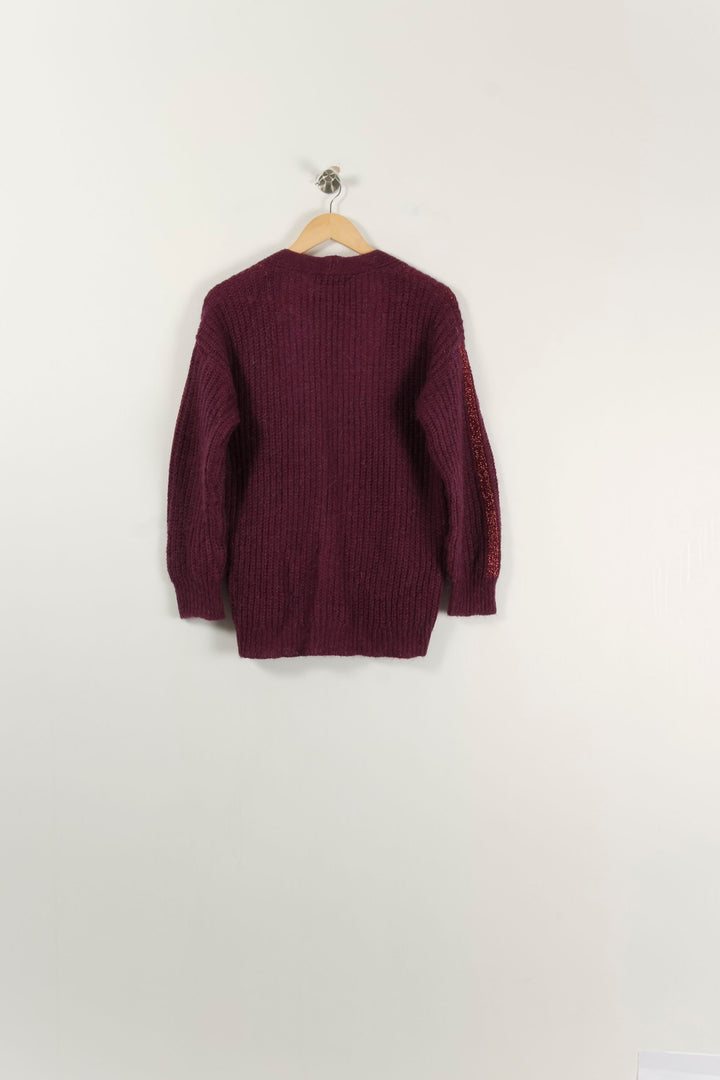 Cardigan Violet - Taille XS/34 de la marque La Fée Maraboutée | PARAD93272 - Vendu par Paradigme - Image 4