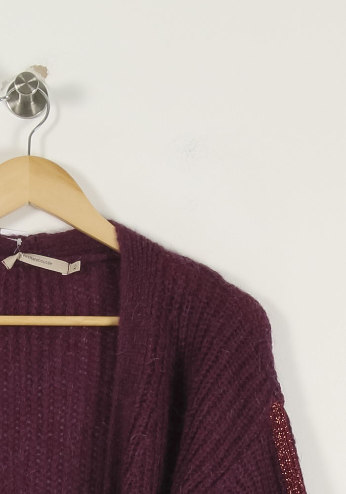Cardigan Violet - Taille XS/34 de la marque La Fée Maraboutée | PARAD93272 - Vendu par Paradigme - Image 3