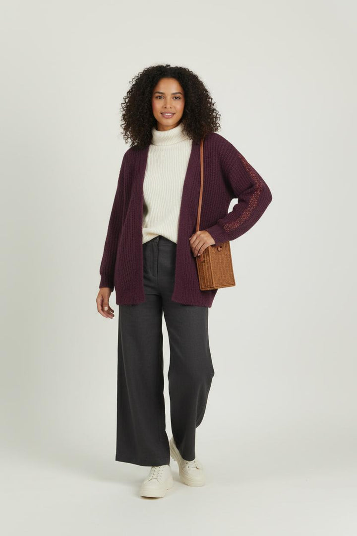 Cardigan Violet - Taille XS/34 de la marque La Fée Maraboutée | PARAD93272 - Vendu par Paradigme - Image 1