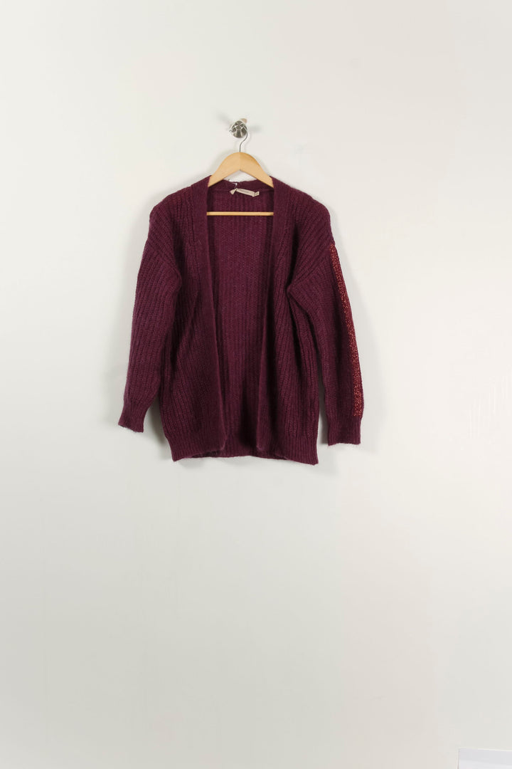 Cardigan Violet - Taille XS/34 de la marque La Fée Maraboutée | PARAD93272 - Vendu par Paradigme - Image 2