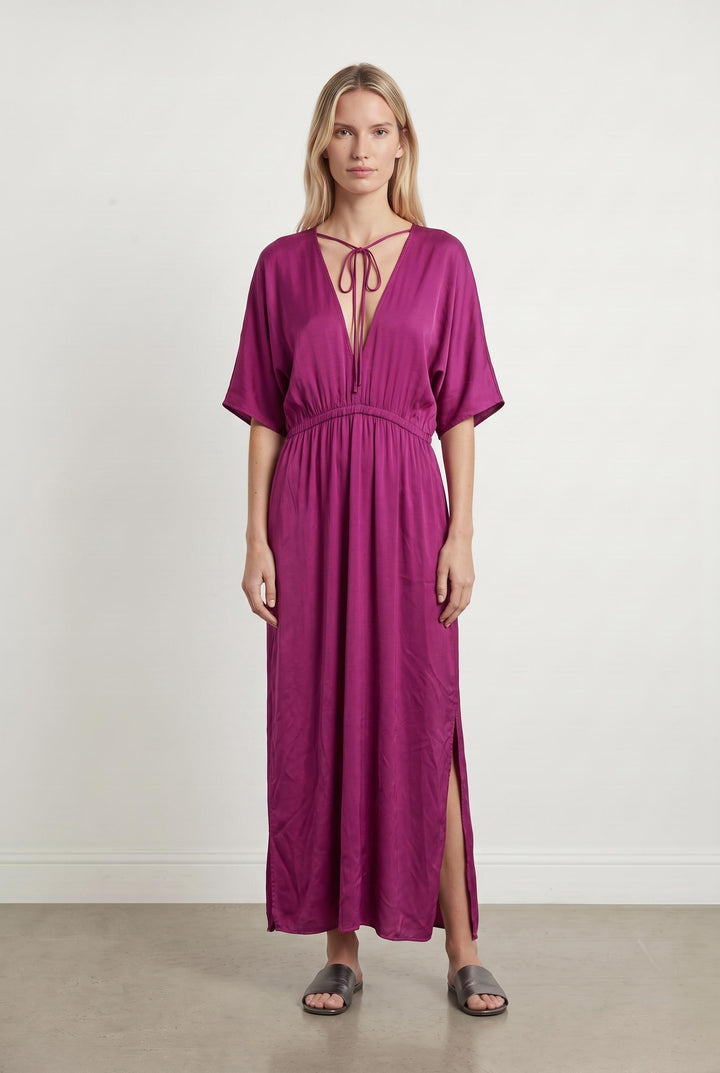 Robe Longue Violette - Taille M/38 de la marque La Fée Maraboutée | PARAD93284 - Vendu par Paradigme - Image 1