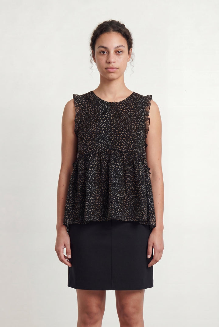 Blouse Noire et Marron - Taille L/40 de la marque Heimstone | PARAD93295 - Vendu par Paradigme - Image 1