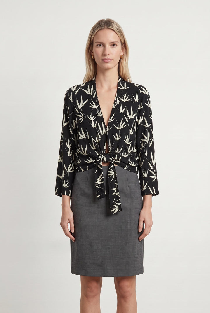 Blouse Noire et Blanche - Taille S/36 de la marque La Fée Maraboutée | PARAD93310 - Vendu par Paradigme - Image 1