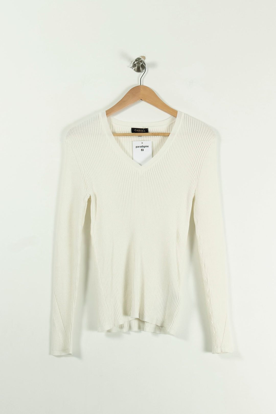 Pull Blanc - Taille M/38 de la marque Caroll | PARAD93349 - Vendu par Paradigme - Image 2