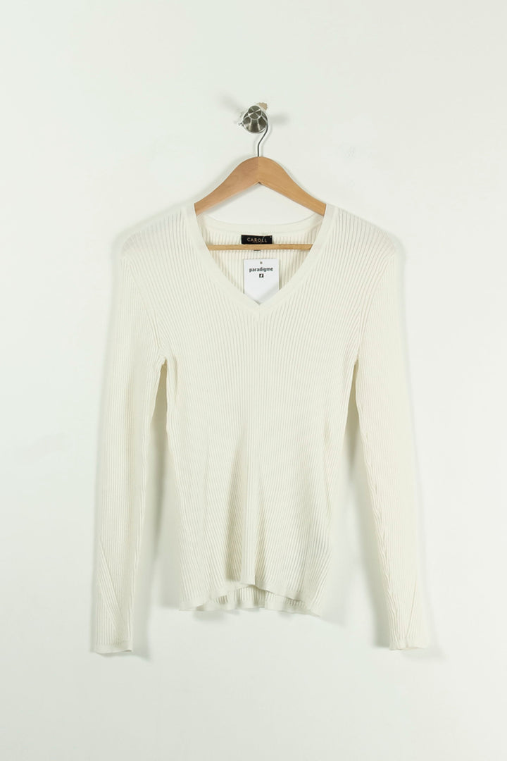 Pull Blanc - Taille M/38 de la marque Caroll | PARAD93349 - Vendu par Paradigme - Image 2