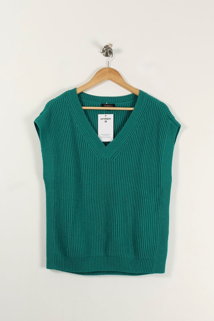 Pull Sans Manches Vert - Taille S/36 de la marque Caroll | PARAD93351 - Vendu par Paradigme - Image 2