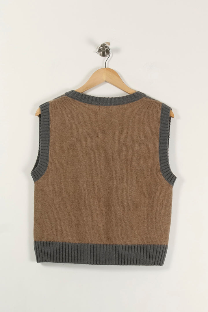 Pull Sans Manches Gris et Beige - Taille M/38 de la marque Diega | PARAD93353 - Vendu par Paradigme - Image 4