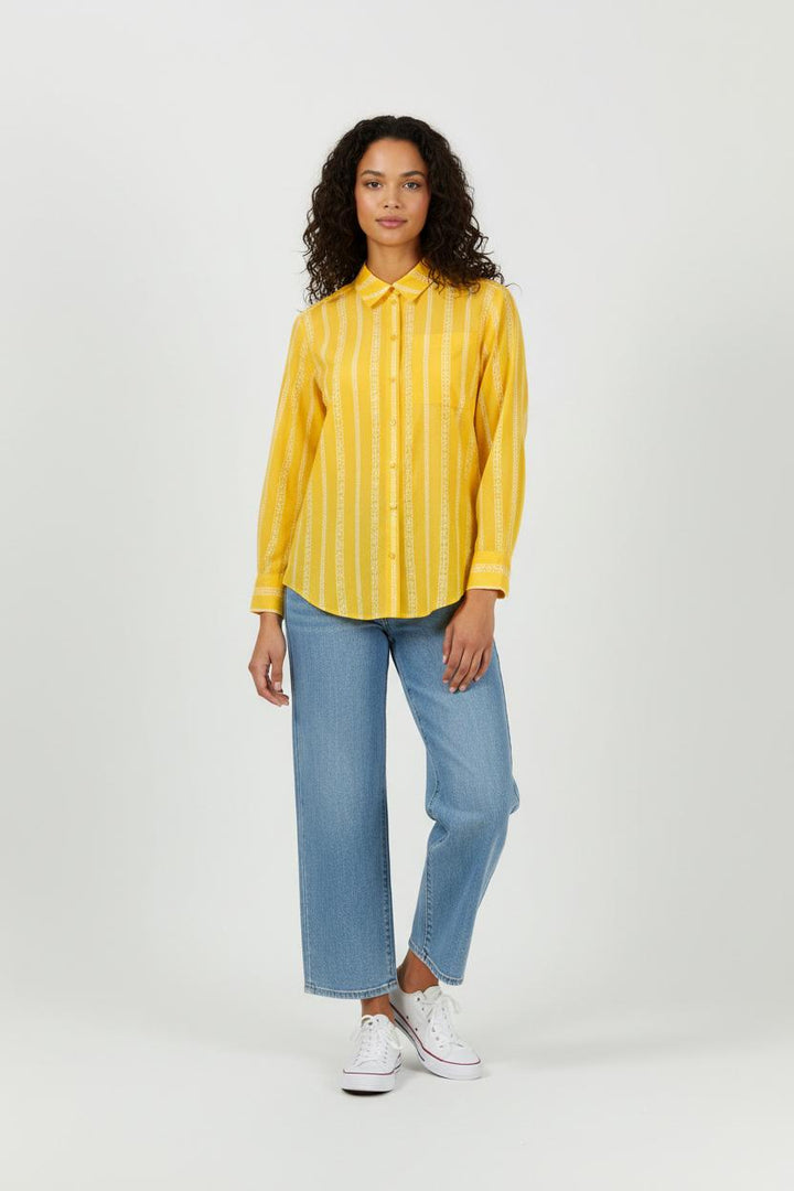Chemise Jaune et Blanche - Taille S/36 de la marque Claudie Pierlot | PARAD93362 - Vendu par Paradigme - Image 1