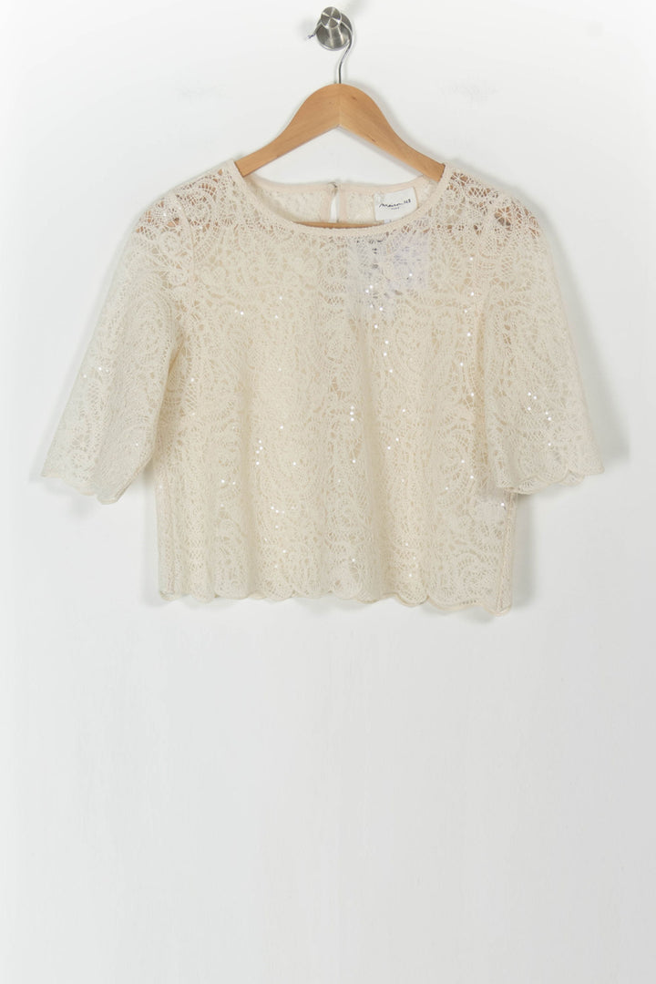 Top en dentelle Blanc - Taille XS/34 de la marque Maison 123 | PARAD93363 - Vendu par Paradigme - Image 2