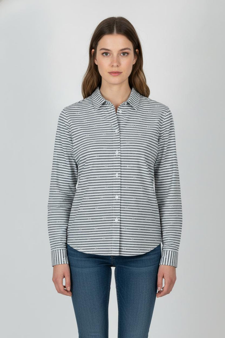 Chemise Rayée Grise et Blanche - Taille XS/34 de la marque Comptoir des Cotonniers | PARAD93378 - Vendu par Paradigme - Image 1
