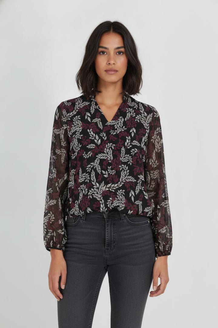 Blouse Noire et Bordeaux - Taille XS/34 de la marque I.Code | PARAD93386 - Vendu par Paradigme - Image 1