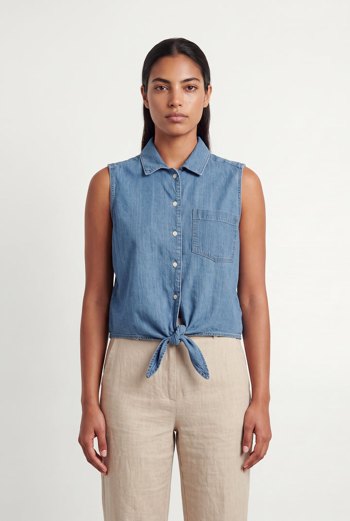 Chemise Sans Manches Bleue - Taille L/40 de la marque Levi&
