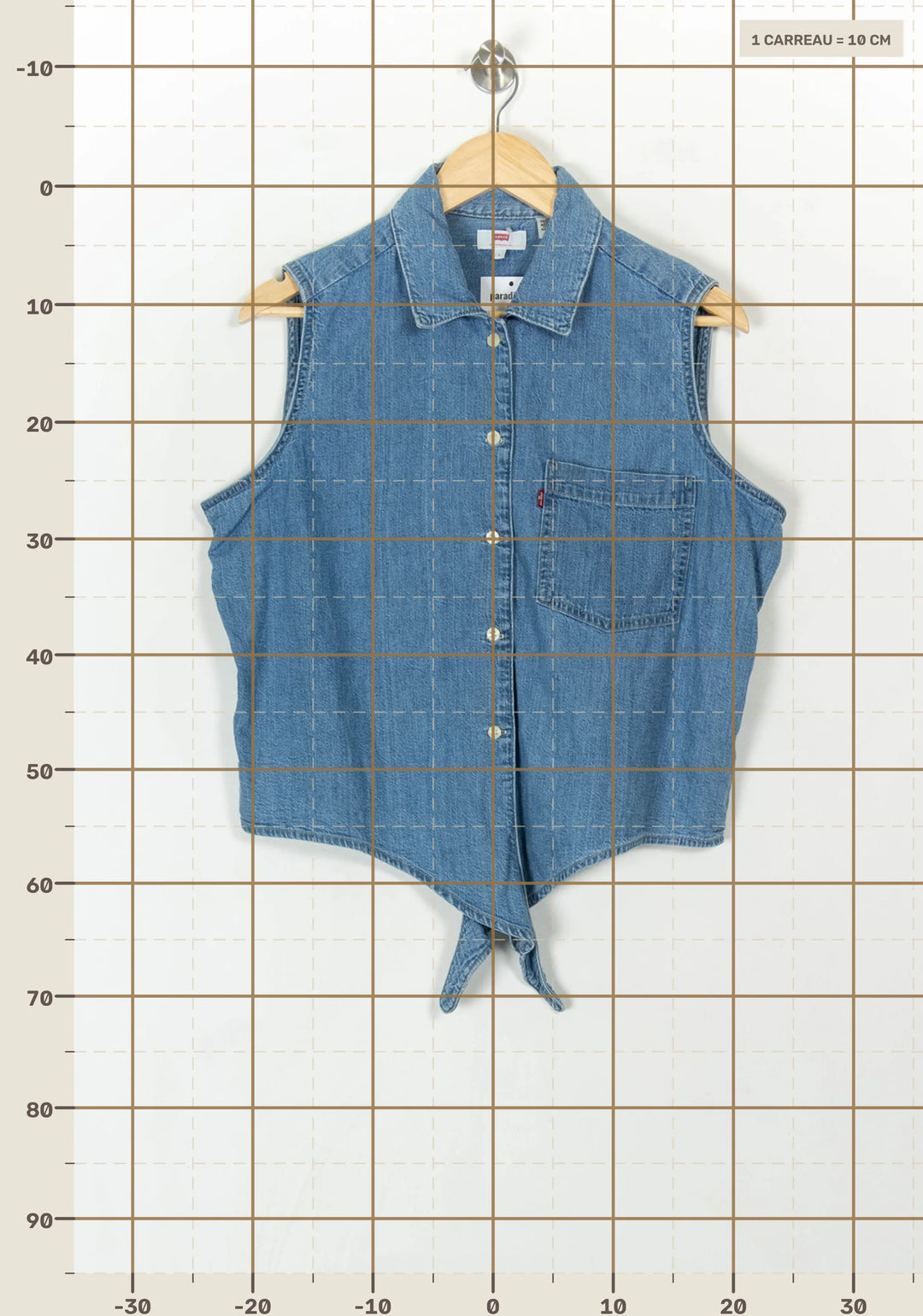 Chemise Sans Manches Bleue - Taille L/40 de la marque Levi&
