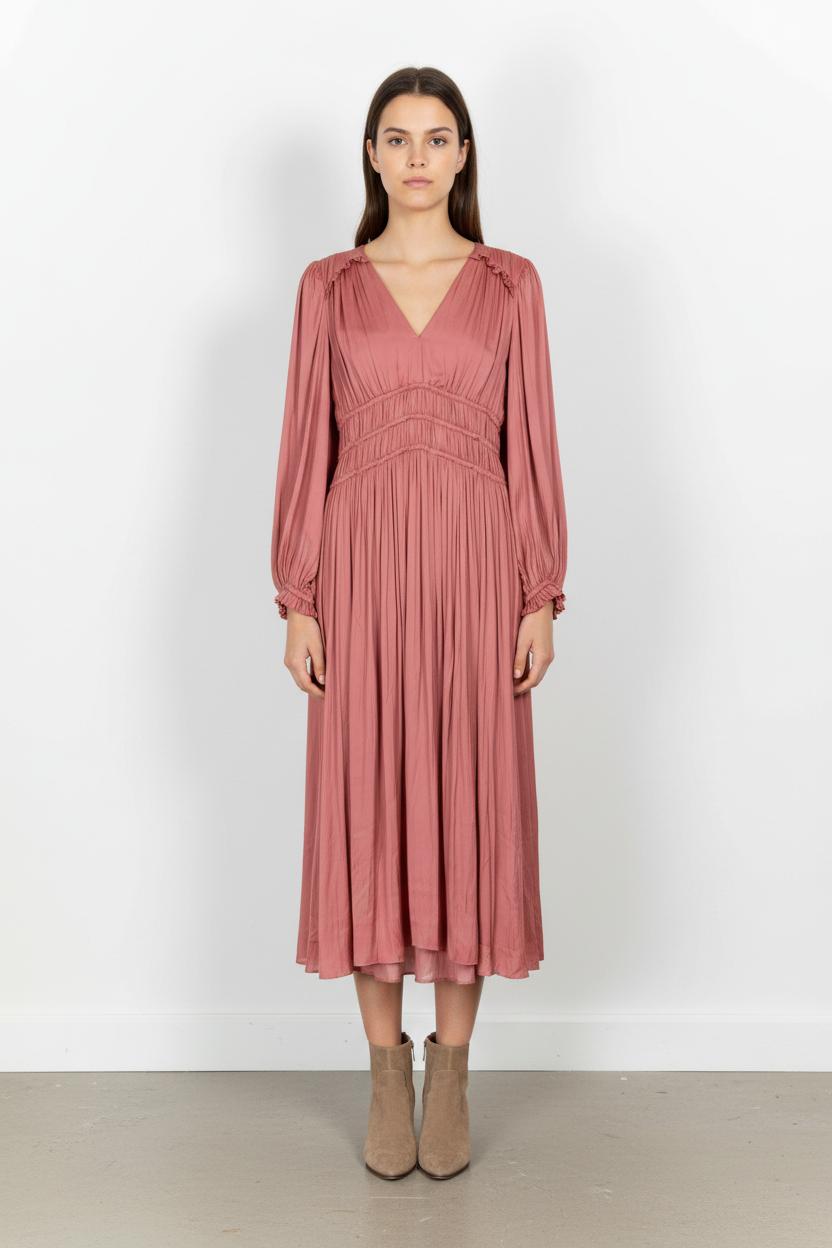 Robe Midi Rose - Taille XL/42 de la marque Maje | PARAD93405 - Vendu par Paradigme - Image 1
