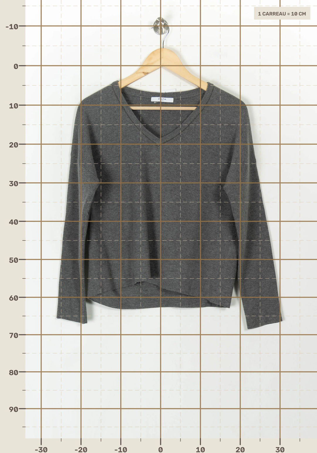 Pull Gris - Taille M/38 de la marque ZAPA | PARAD93414 - Vendu par Paradigme - Image 4