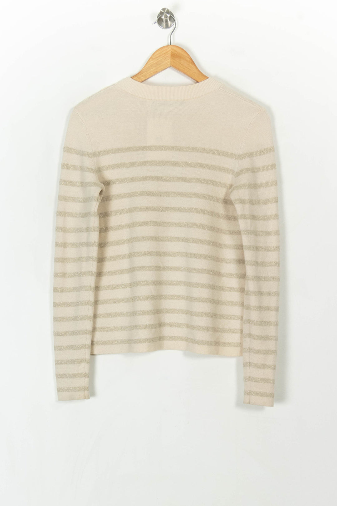 Pull Rayé Blanc et Beige - Taille L/40 de la marque Comptoir des Cotonniers | PARAD93423 - Vendu par Paradigme - Image 5