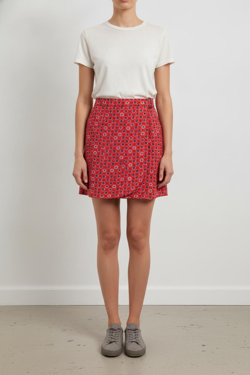 Jupe Portefeuille Rouge et Bleu - Taille XS/34 de la marque Comptoir des Cotonniers | PARAD93448 - Vendu par Paradigme - Image 1