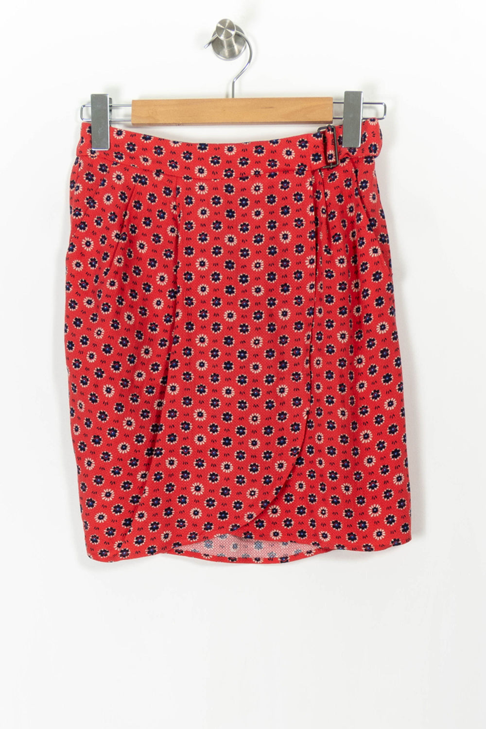Jupe Portefeuille Rouge et Bleu - Taille XS/34 de la marque Comptoir des Cotonniers | PARAD93448 - Vendu par Paradigme - Image 2