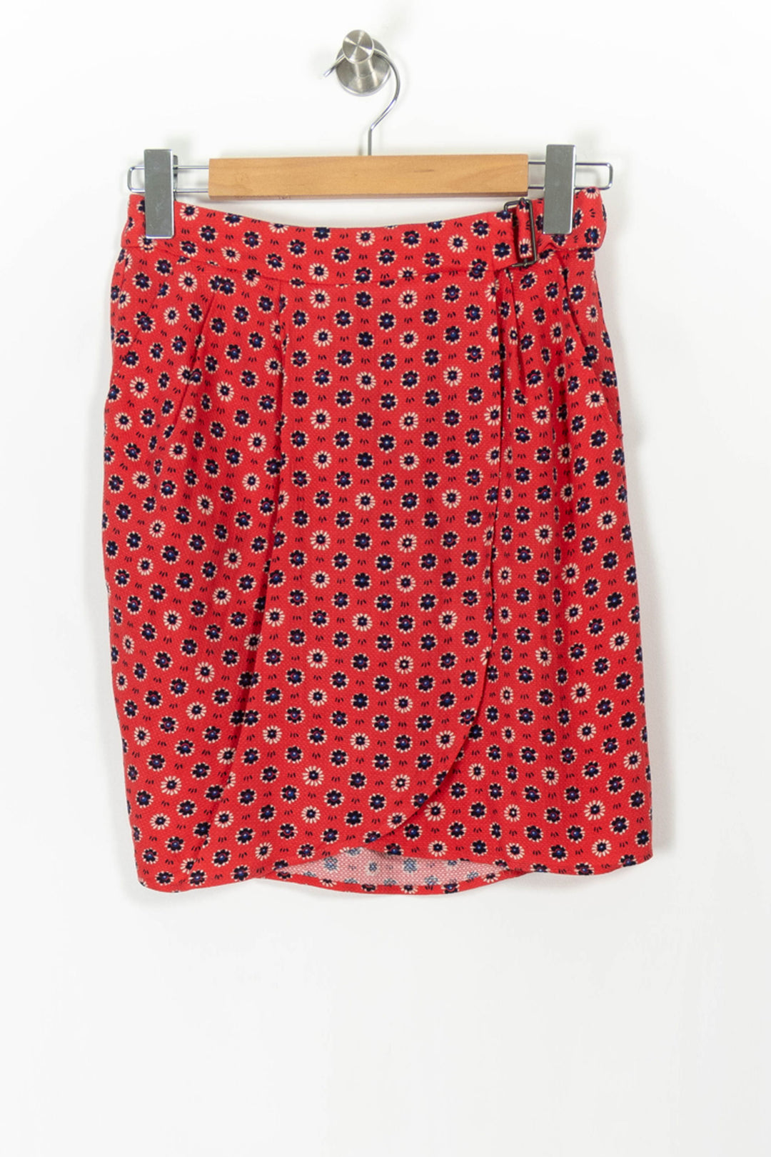 Jupe Portefeuille Rouge et Bleu - Taille XS/34 de la marque Comptoir des Cotonniers | PARAD93448 - Vendu par Paradigme - Image 2
