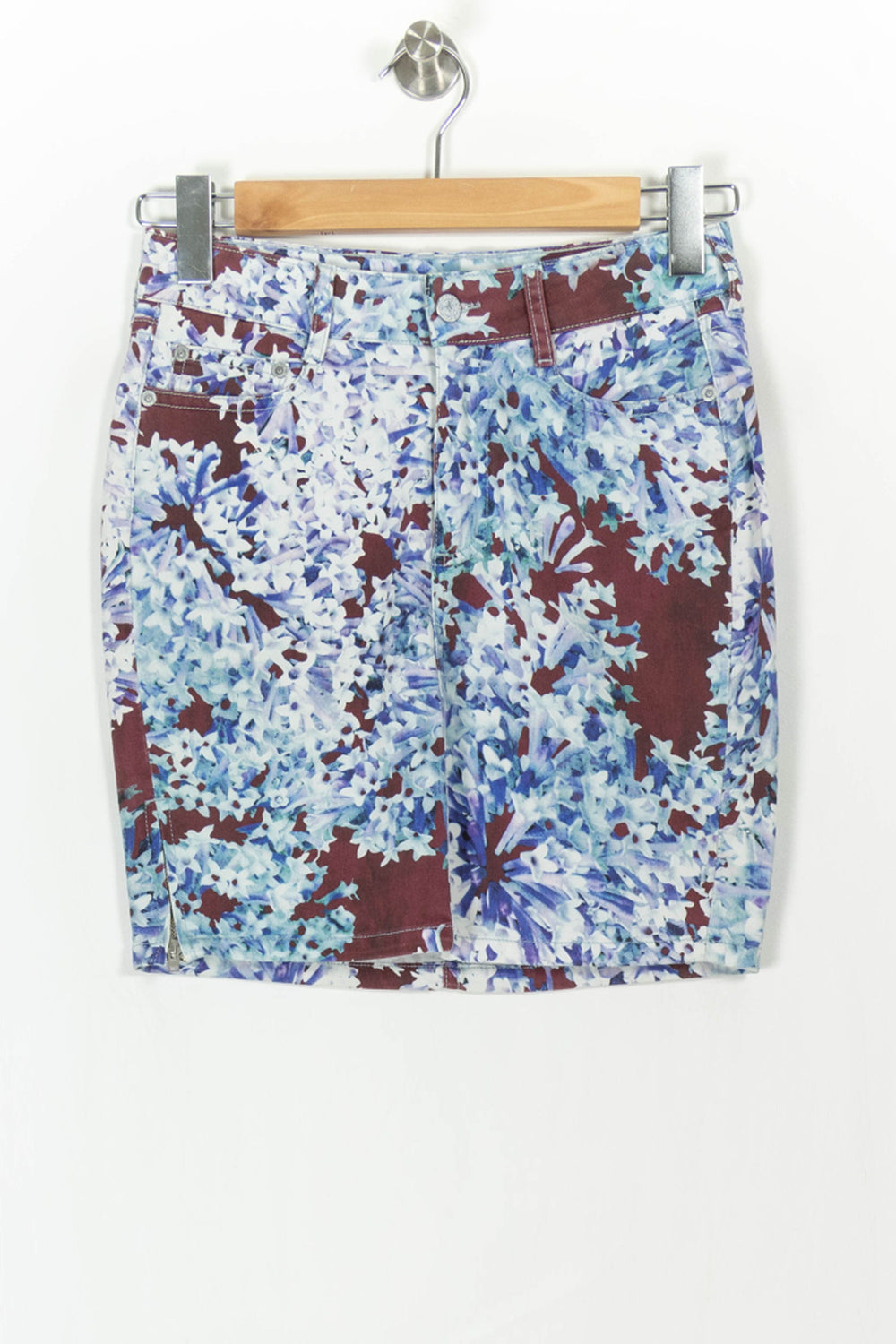 Jupe Courte Bleu et Bordeaux - Taille S/36 de la marque Comptoir des Cotonniers | PARAD93450 - Vendu par Paradigme - Image 2