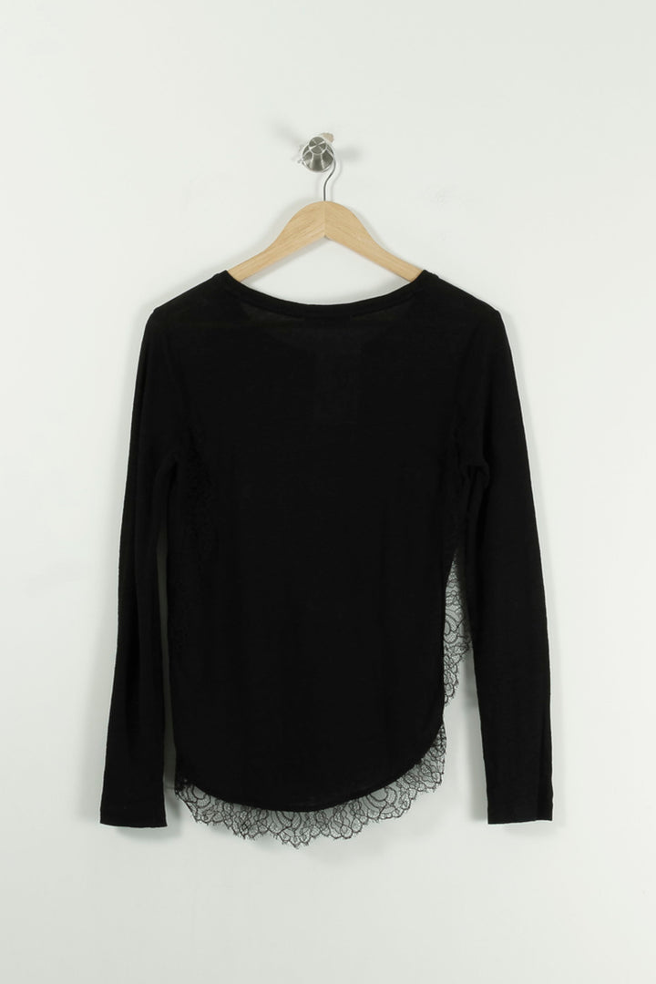 T-shirt Manches Longues Noir - Taille S/36 de la marque Sandro | PARAD93451 - Vendu par Paradigme - Image 4