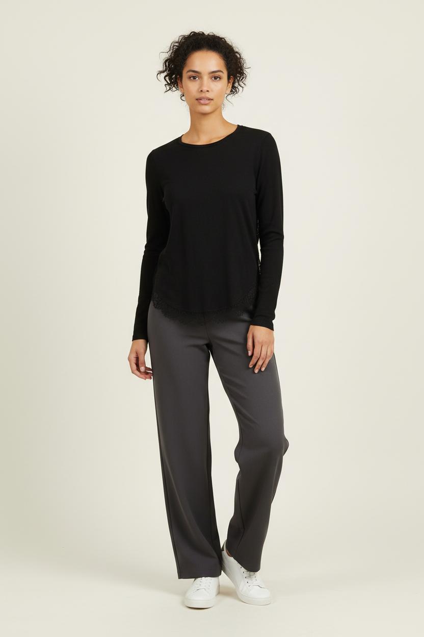 T-shirt Manches Longues Noir - Taille S/36 de la marque Sandro | PARAD93451 - Vendu par Paradigme - Image 1