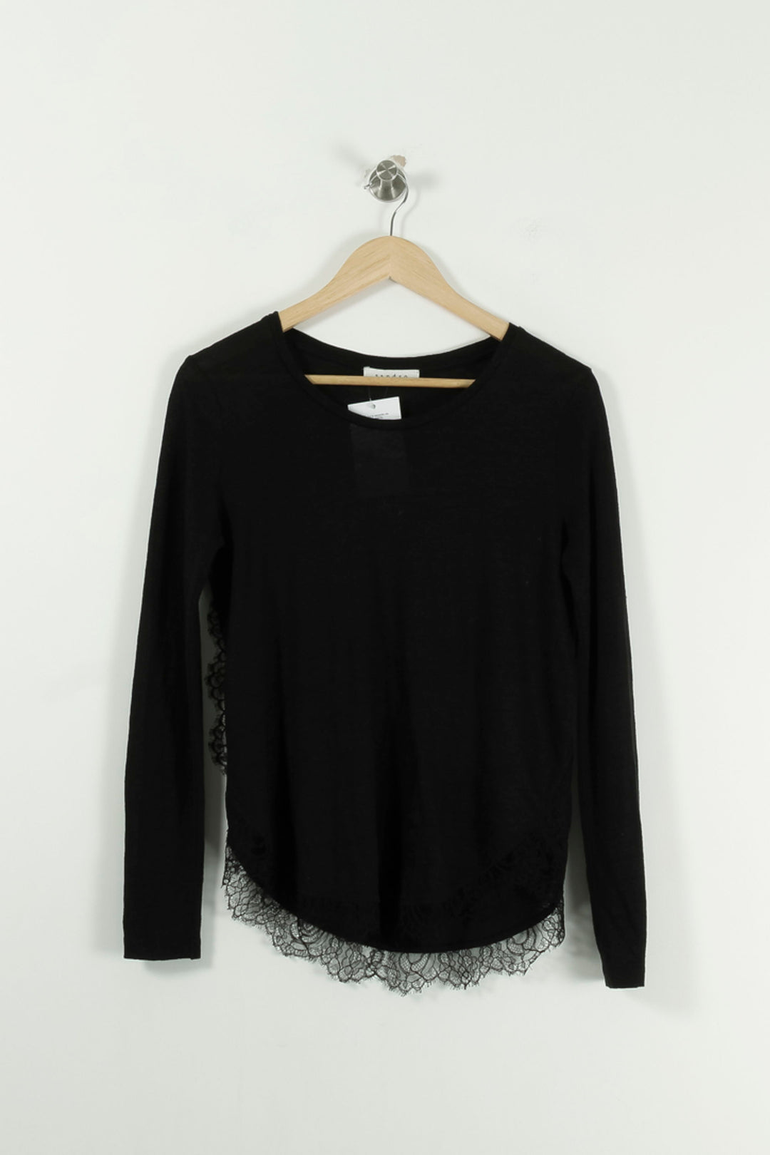 T-shirt Manches Longues Noir - Taille S/36 de la marque Sandro | PARAD93451 - Vendu par Paradigme - Image 2