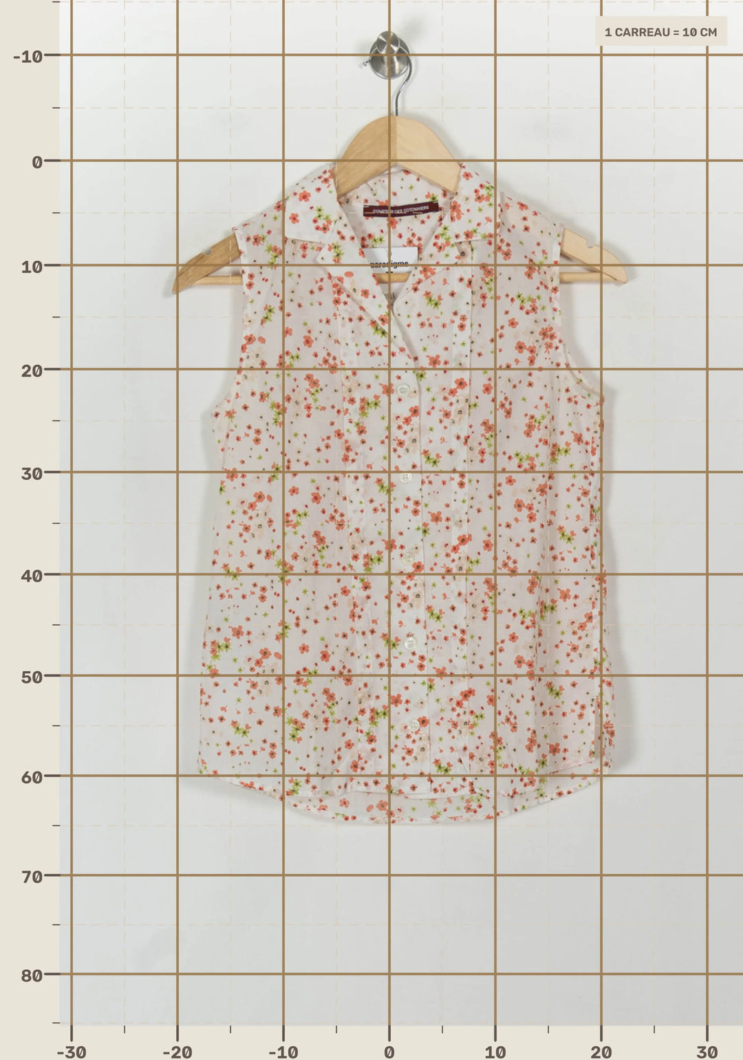 Chemisier Sans Manches Blanc et Orange - Taille XS/34 de la marque Comptoir des Cotonniers | PARAD93461 - Vendu par Paradigme - Image 4