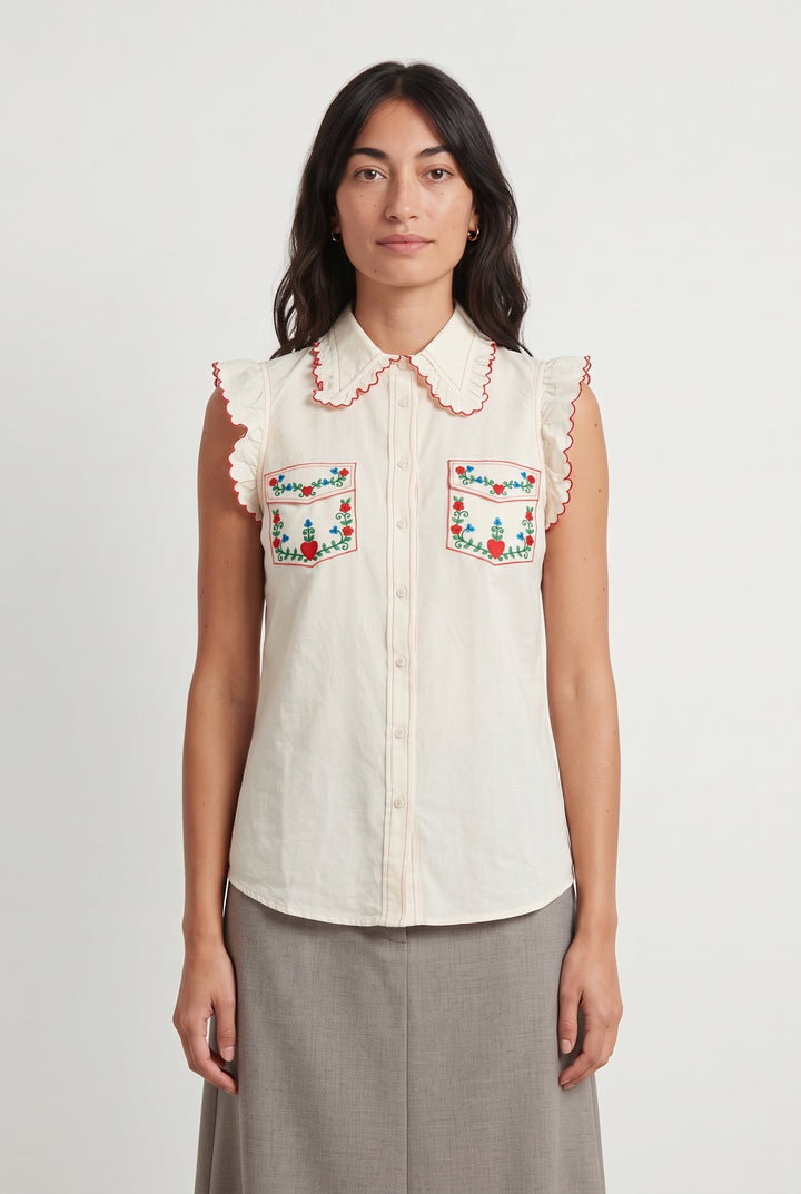 Blouse Beige - Taille S/36 de la marque Manoush | PARAD93480 - Vendu par Paradigme - Image 1