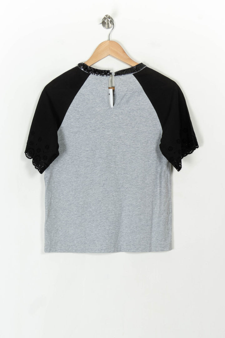 T-shirt Gris et Noir - Taille S/36 de la marque Manoush | PARAD93487 - Vendu par Paradigme - Image 5