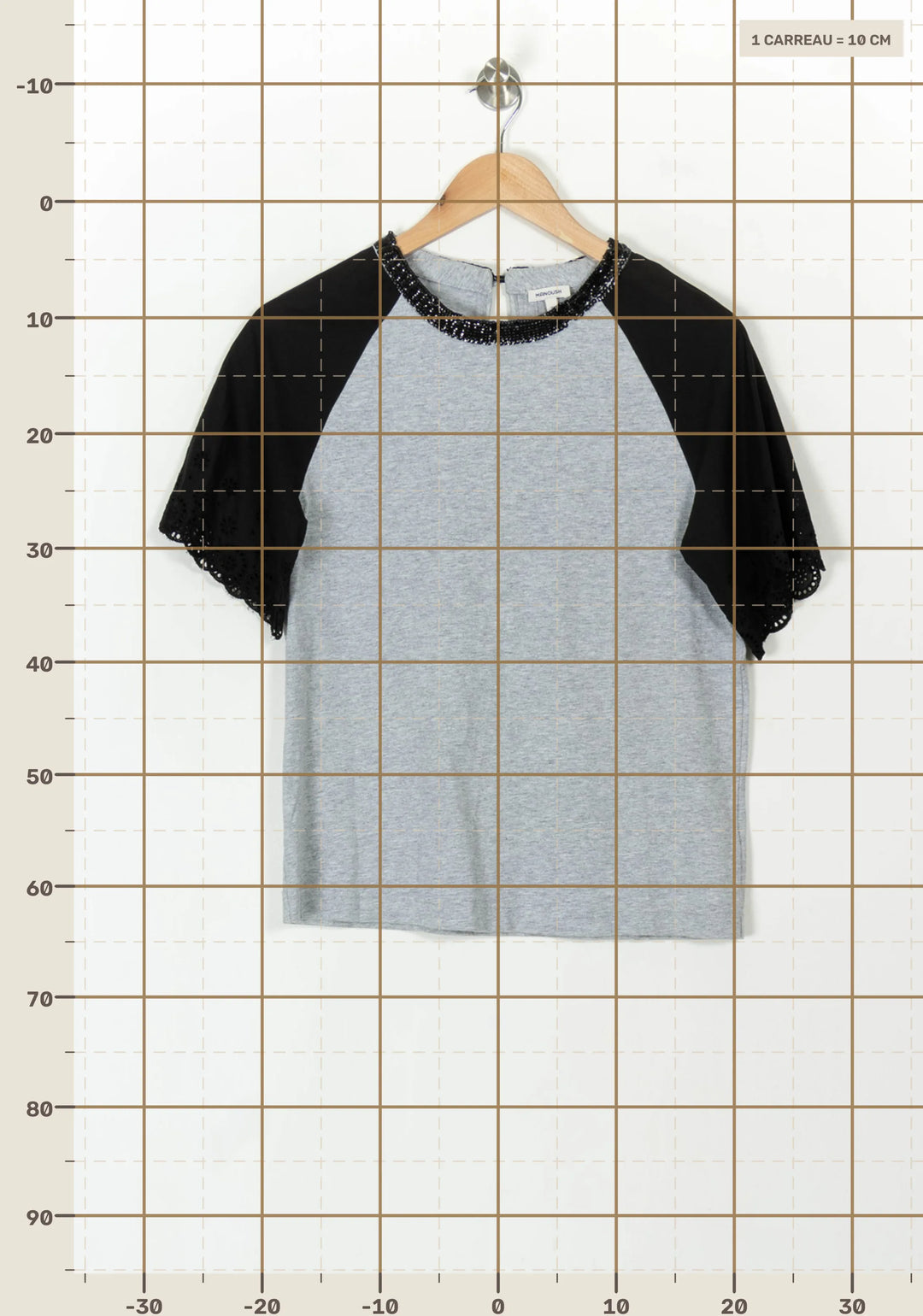 T-shirt Gris et Noir - Taille S/36 de la marque Manoush | PARAD93487 - Vendu par Paradigme - Image 4
