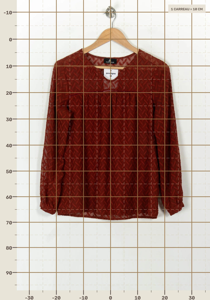 Blouse Bordeaux - Taille L/40 de la marque One Step | PARAD93495 - Vendu par Paradigme - Image 4