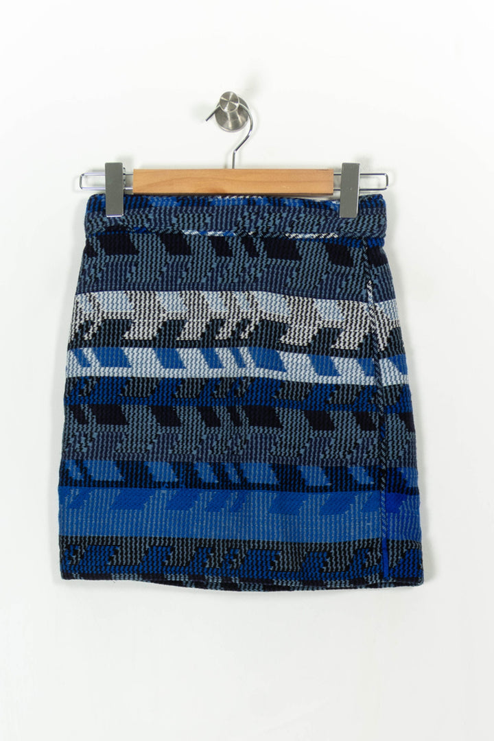Jupe Courte Bleue et Noire - Taille XS/34 de la marque Maje | PARAD93518 - Vendu par Paradigme - Image 2