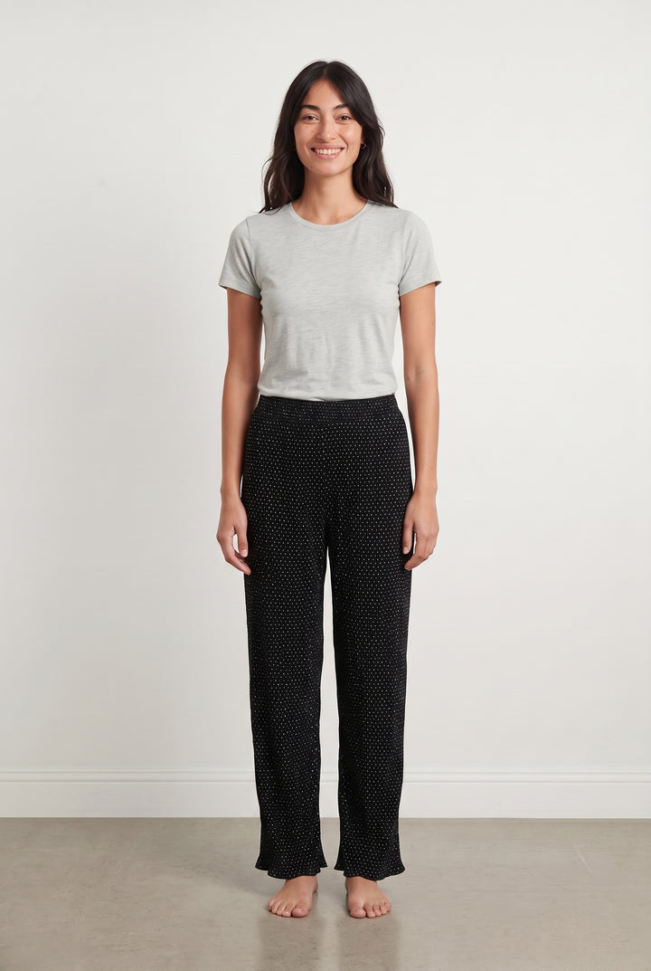 Pantalon Noir à Pois Blancs - Taille M/38 de la marque La Fée Maraboutée | PARAD93585 - Vendu par Paradigme - Image 1