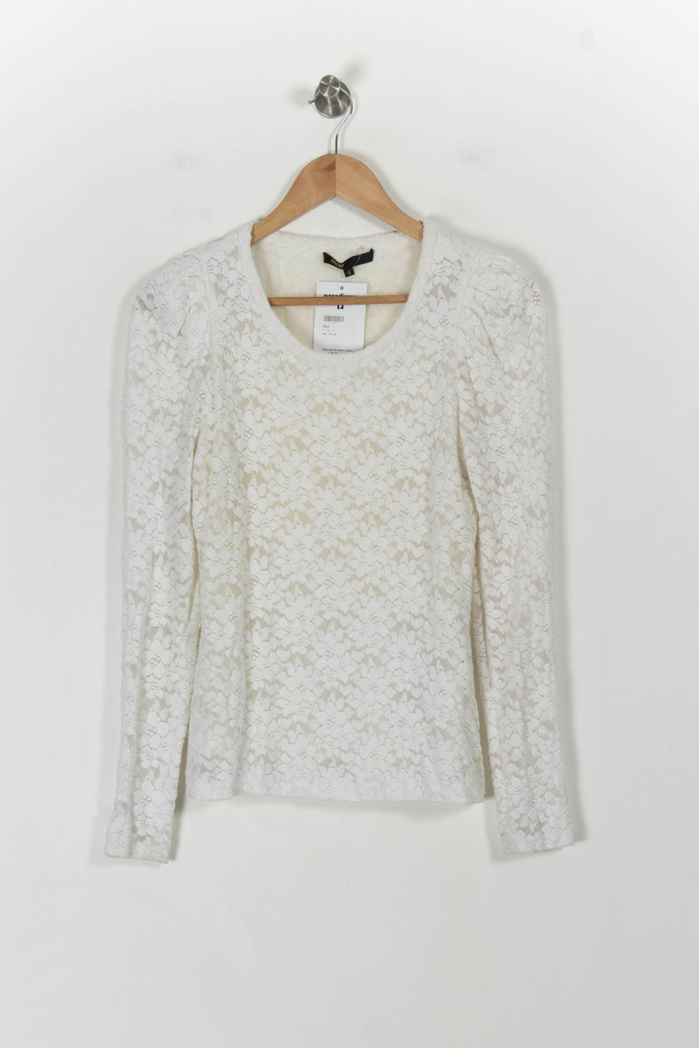 Blouse Dentelle Blanche - Taille M/38 de la marque Maje | PARAD93594 - Vendu par Paradigme - Image 2