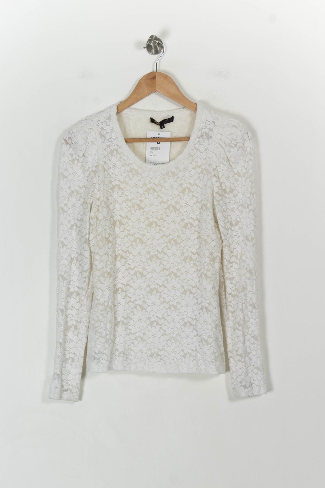 Blouse Dentelle Blanche - Taille M/38 de la marque Maje | PARAD93594 - Vendu par Paradigme - Image 2