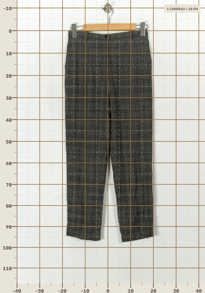 Pantalon Carreaux Gris - Taille L/40 de la marque Gerard Darel | PARAD93659 - Vendu par Paradigme - Image 4