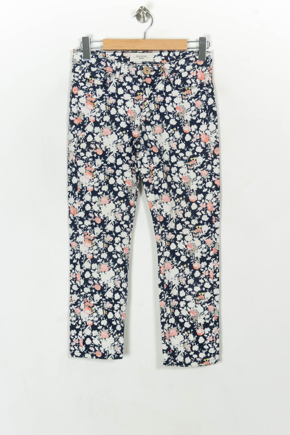 Pantalon Bleu Marine et Blanc - Taille M/38 de la marque Max Mara | PARAD93672 - Vendu par Paradigme - Image 2